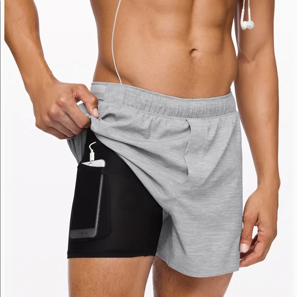 Lululemon Surge Short Out Of Mind Liner 4" - grey